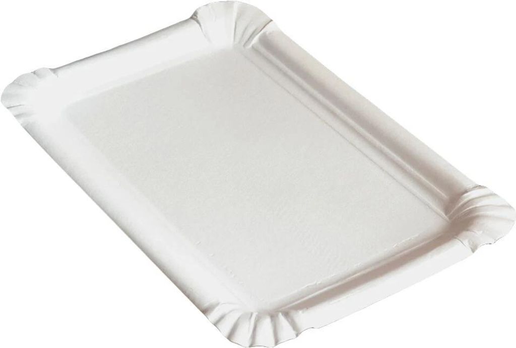 250 Stück Pappteller flach weiß eckig 16 x 23 cm Produktbild 