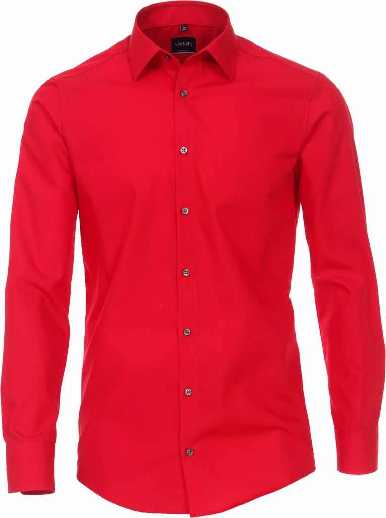 VENTI Herren Businesshemd Langarm Kent Modern-Fit Rot 37 Produktbild 