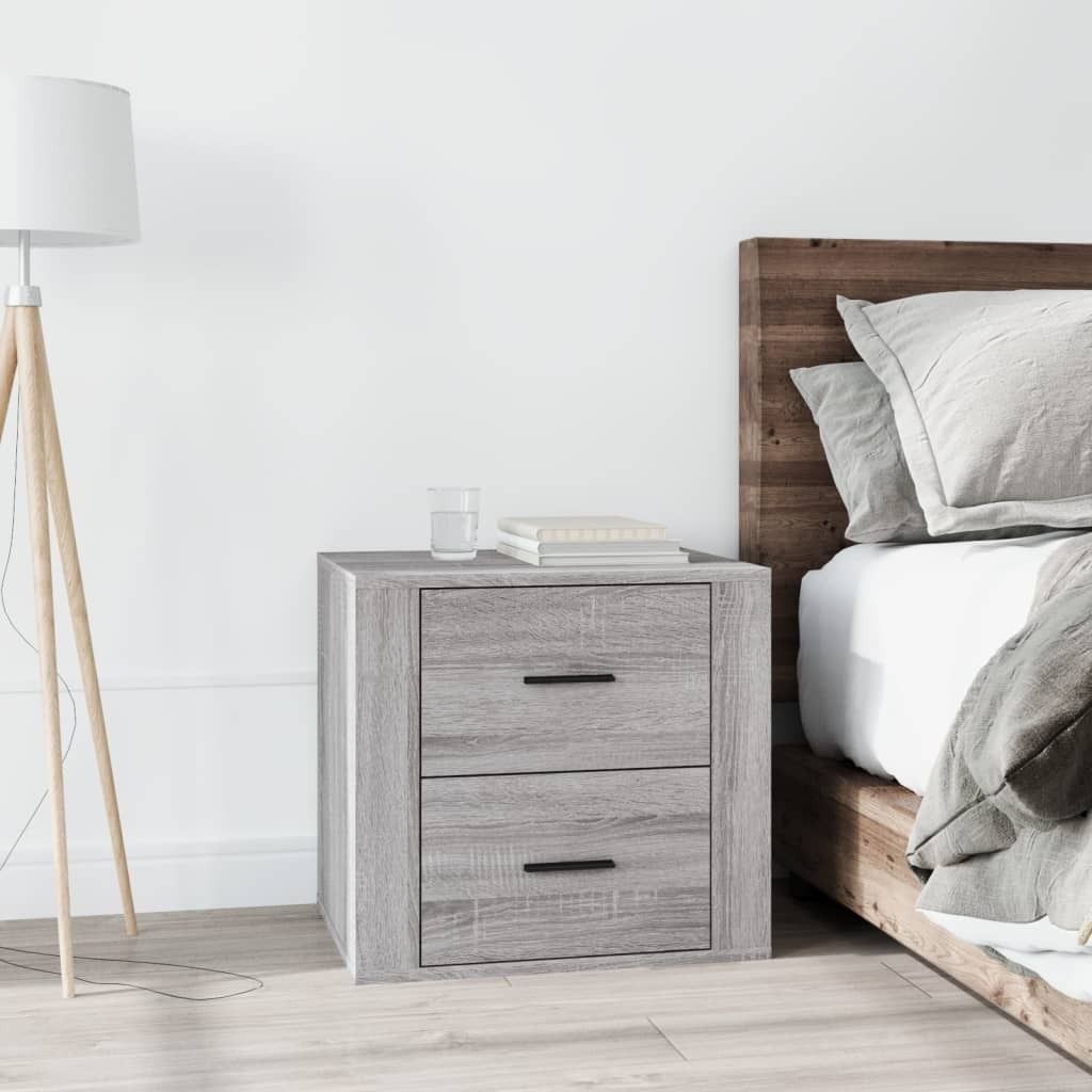 (Robust Möbel)1 pcs Nachttisch - elegantes Design - Nachtschrank Schlafzimmer - Grau Sonoma 50x39x47cm NEU307225 - Nachttische & -schränke