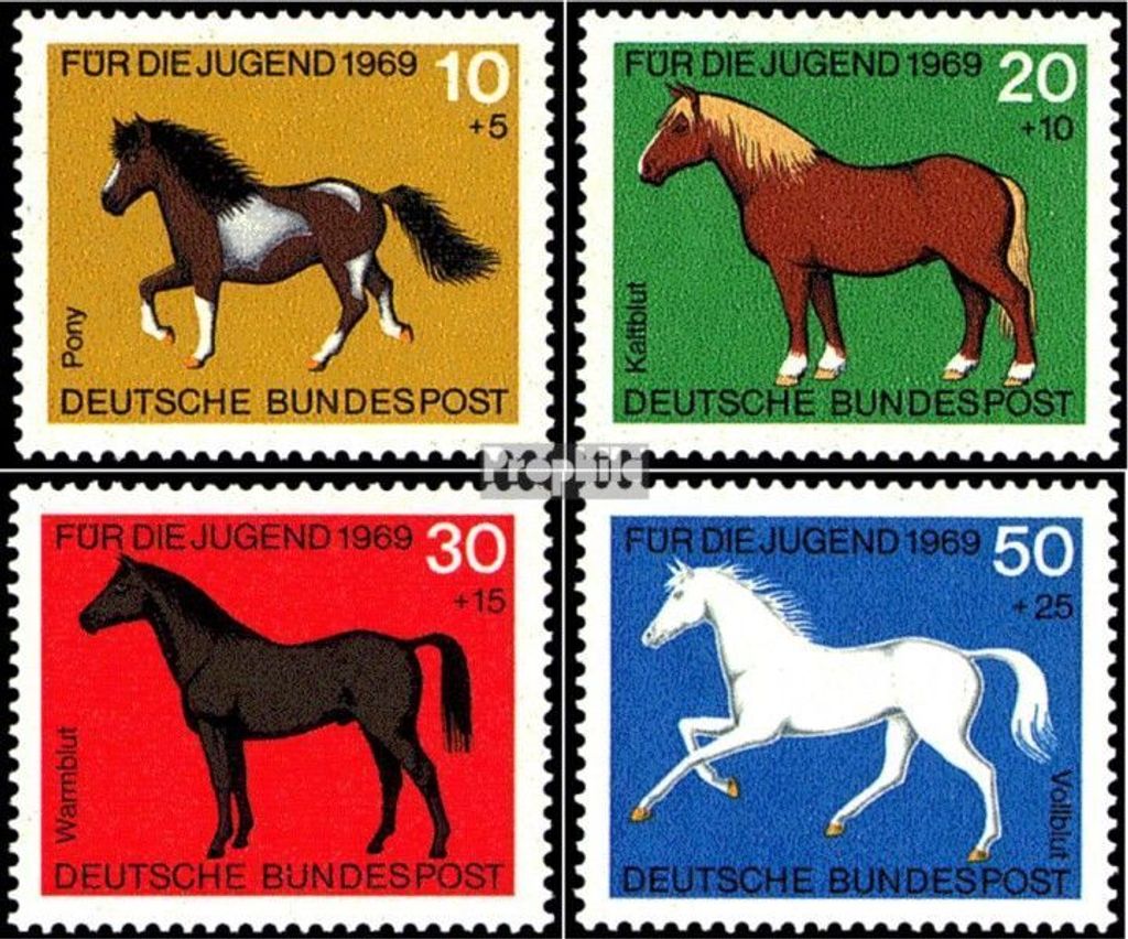Briefmarken BRD (BR.Deutschland) 1969 Mi 578-581 (kompl.Ausg.) FDC Jugend: Pferde