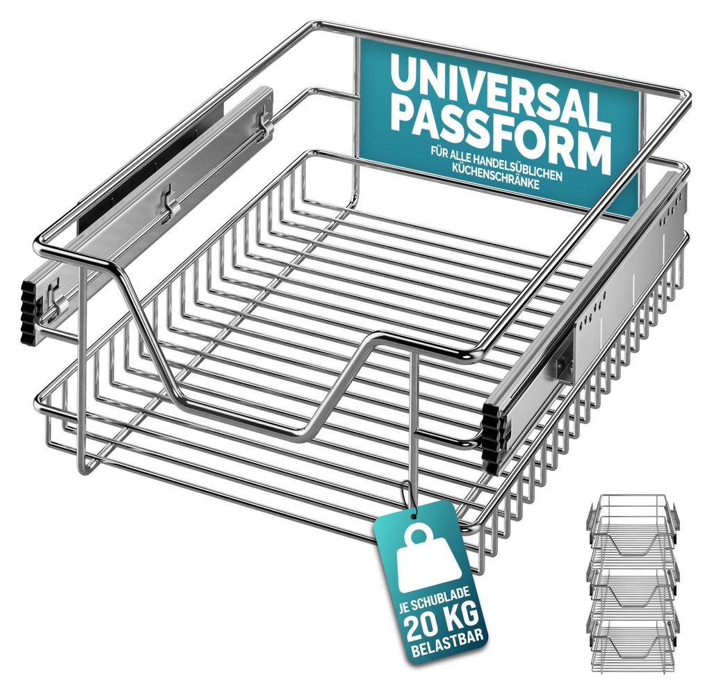 CASARIA® 3x Cestello Estraibile Sottolavello 40cm 20kg Immagine del prodotto 