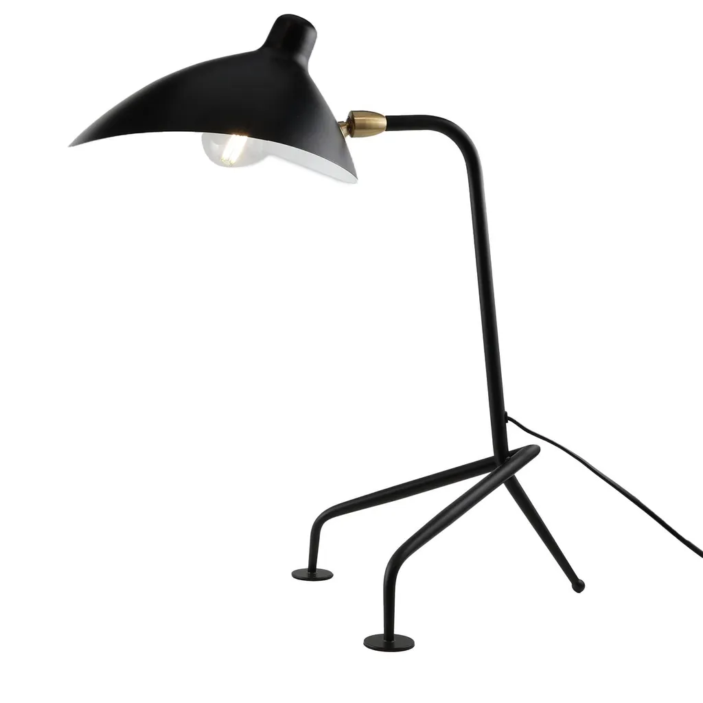 Lampada Tavolo Design Nordico Ferro Nero - Modernariato per Studio