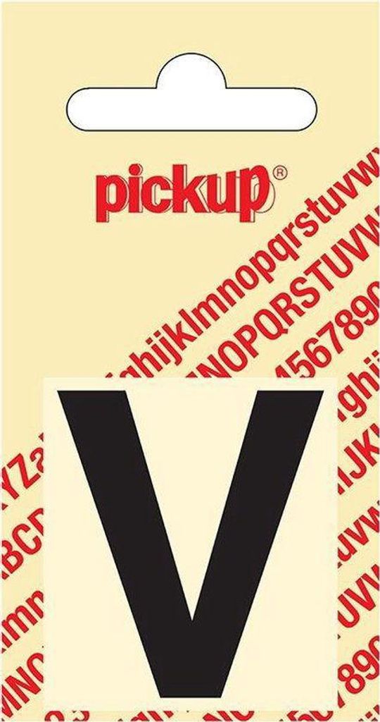 Helvetica 40 mm Aufkleber schwarzer Buchstabe v Pickup