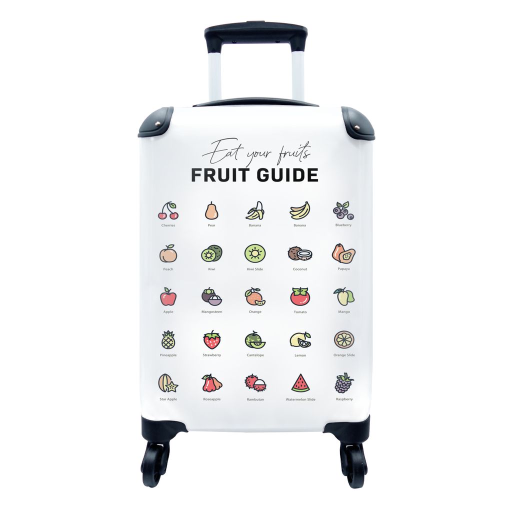 MuchoWow Koffer Handgepäck Trolley Rollkoffer Kleine Reisekoffer mit 4 Rollen - Küche - Lebensmittel - Obst - Cabin Size < 55x40x23 cm & 55x40x...