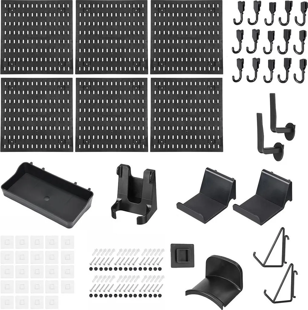 Libérez de l'Espace avec ce Panneau Perforé Pegboard Mural Noir