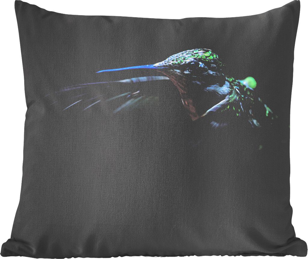 MuchoWow Zierkissen Sofakissen Wohnzimmer Dekokissen 45x45 cm Kolibri - Vogel - Grün - Schlafpolster - Polster für das Sofa