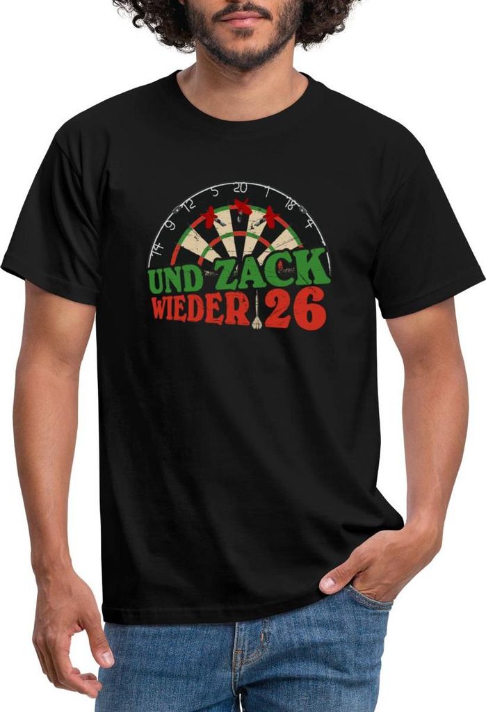 Spreadshirt Dart Dartscheibe Und Zack wieder 26 Männer T-Shirt, 3XL, Schwarz