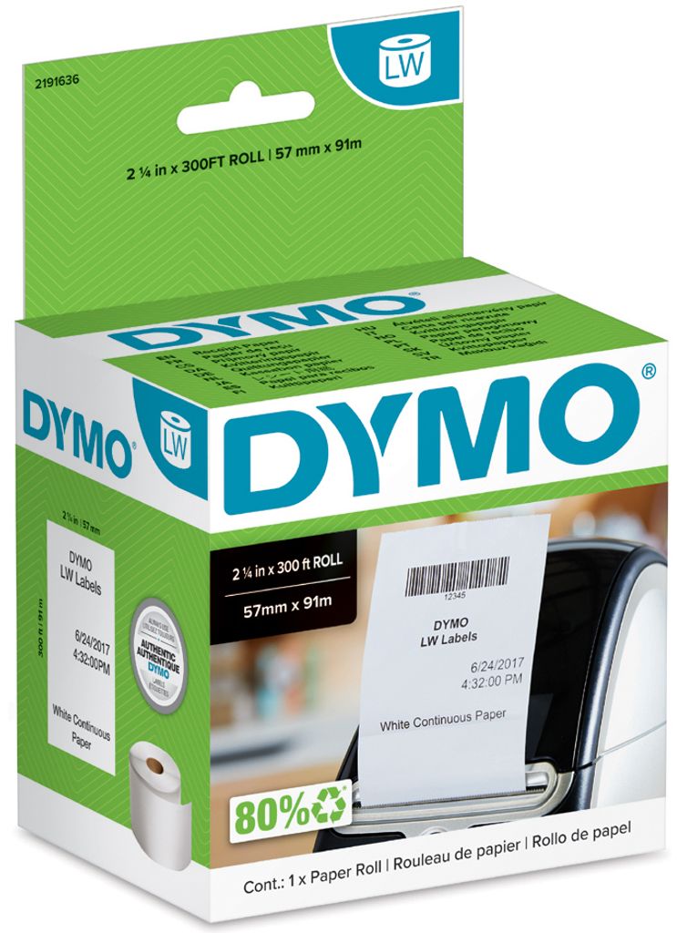 Dymo - Endlos-Etikettenrolle LabelWriter, weiß, ft 57 mm x 91 m