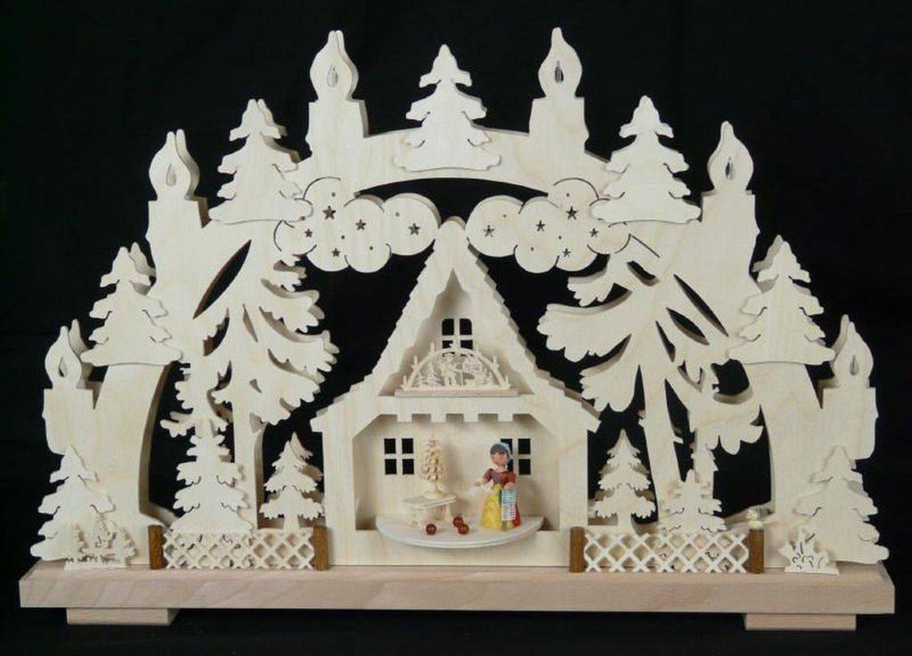 Schwibbogen mit Klöppelfiguren und Beleuchtung BxHxT 50x31x7cm NEU