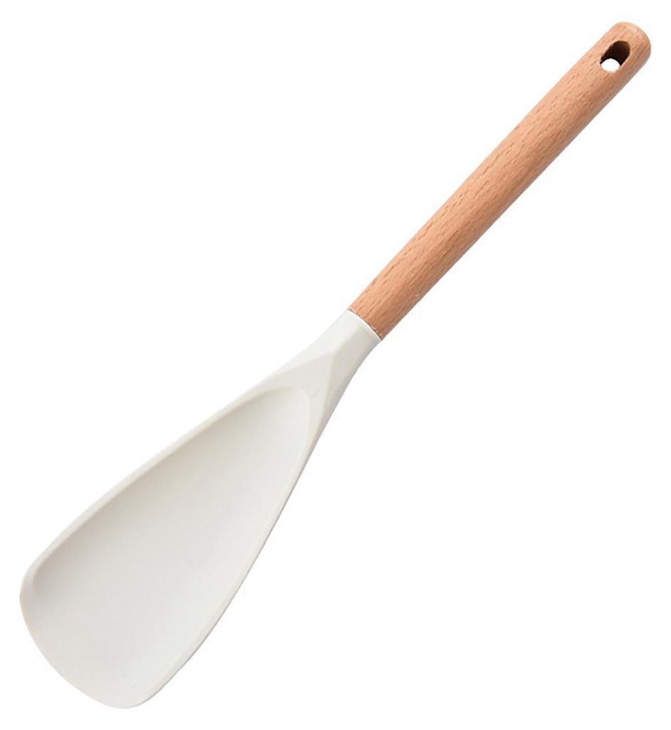 Silikonspatel, antihaftbeschichteter Kochlöffel, 3-in-1 Multifunktionsspatel mit ergonomischem Holzgriff, hitzebeständiges Küchenutensil