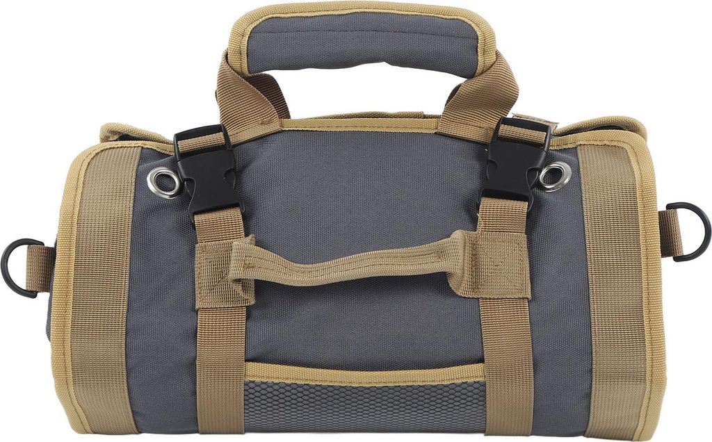 Werkzeugroll -up -Tasche Oxford Stoff tragbarer Multi -Zweck -Aufbewahrungstasche für den Elektriker Klempner Carpenter Grau