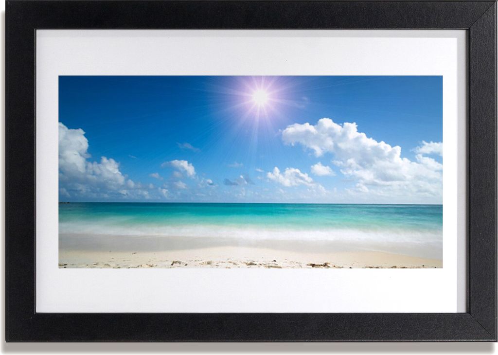 Bild 30x20 MDF-Rahmen Wandkunst Meer, Strand, Sonne, Landschaft,