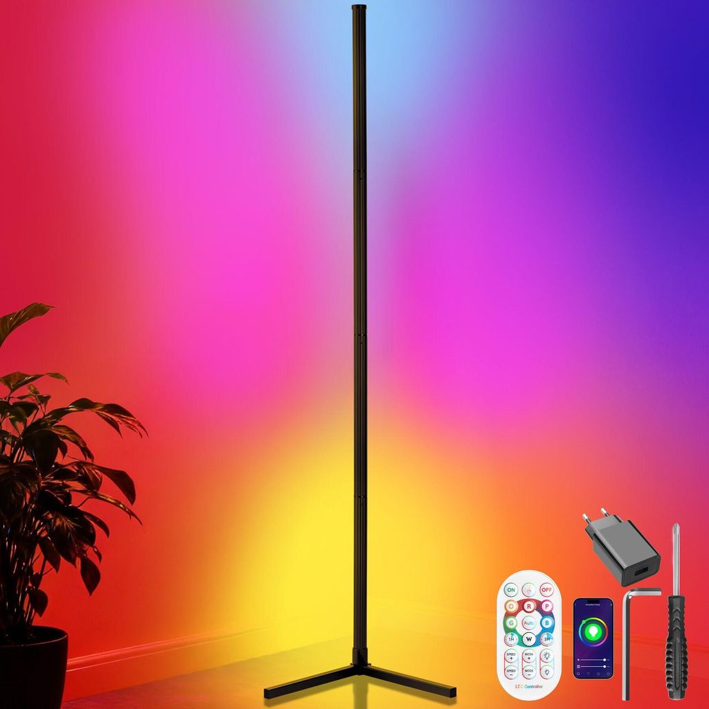 LED-Stehlampe Spectra 16 Millionen Farben, über 200 Lichteffekte Innovativer Musik-Aktivierungsmodus