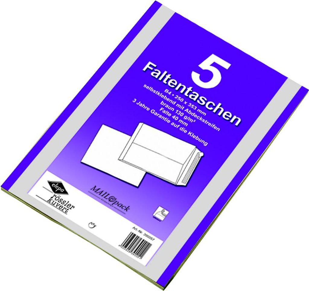 MAILmedia Faltenversandtasche mit Haftklebestreifen, B4 Produktbild 
