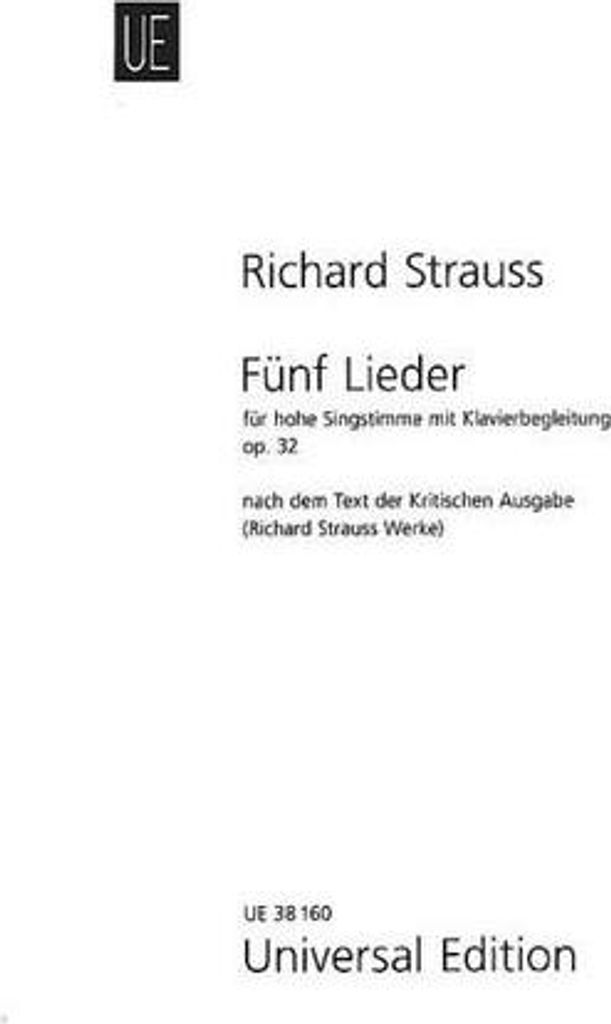 5 Lieder op.32für Gesang (hoch) und Klavier