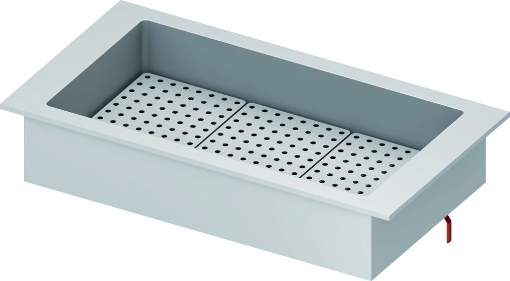 Eiswanne "Drop-In" 3x GN1/1 1155x620x210 mm Edelstahlabdeckung