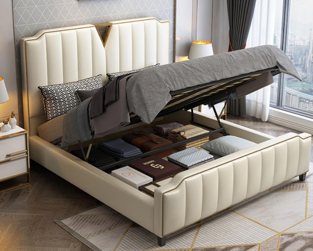 Designer Bett 180x200 Leder Hotel Metall Betten Doppel Schlaf Zimmer Luxus Ehe