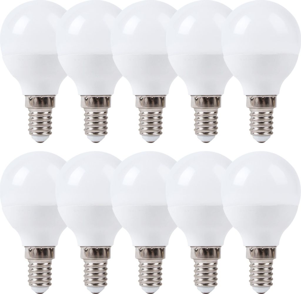 10 x LED-lampen, druppelvorm, 7W, E14, opaal, mat, 630lm, Productafbeelding 