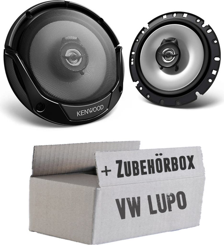 Lautsprecher Boxen Kenwood KFC-S1766 - 16,5cm 2-Wege Koaxialsystem Auto Einbausatz - Einbauset passend für VW Lupo Front - justSOUND
