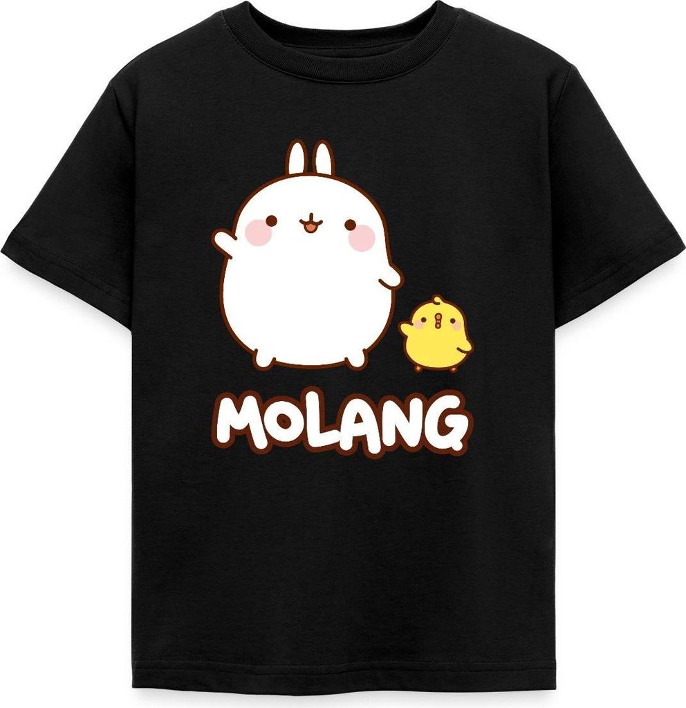 Spreadshirt Molang Piu Piu Freunde Pose Kinder T-Shirt, 110/116 (5-6 Jahre), Schwarz
