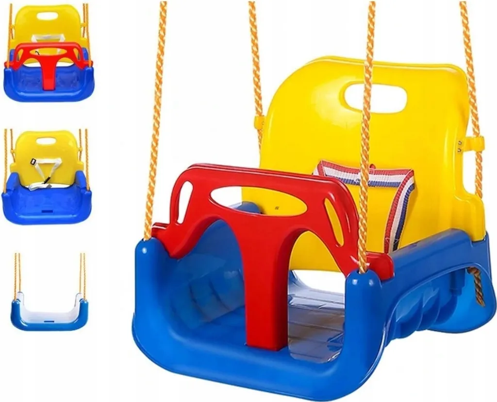Ekspand | Altalena da giardino 3in1 - Blu - Sicura per i bambini - Con corde regolabili