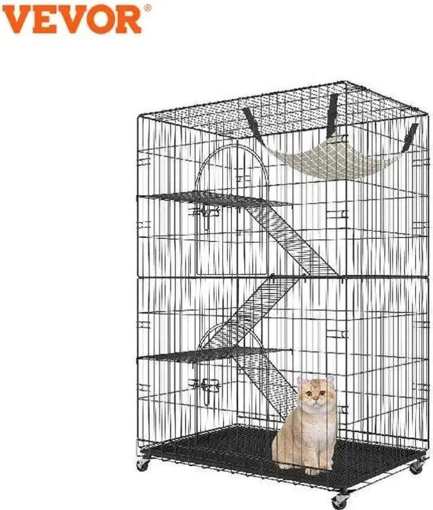 Cage pour chat spacieuse pliable pour gagner de la place 90x60x133