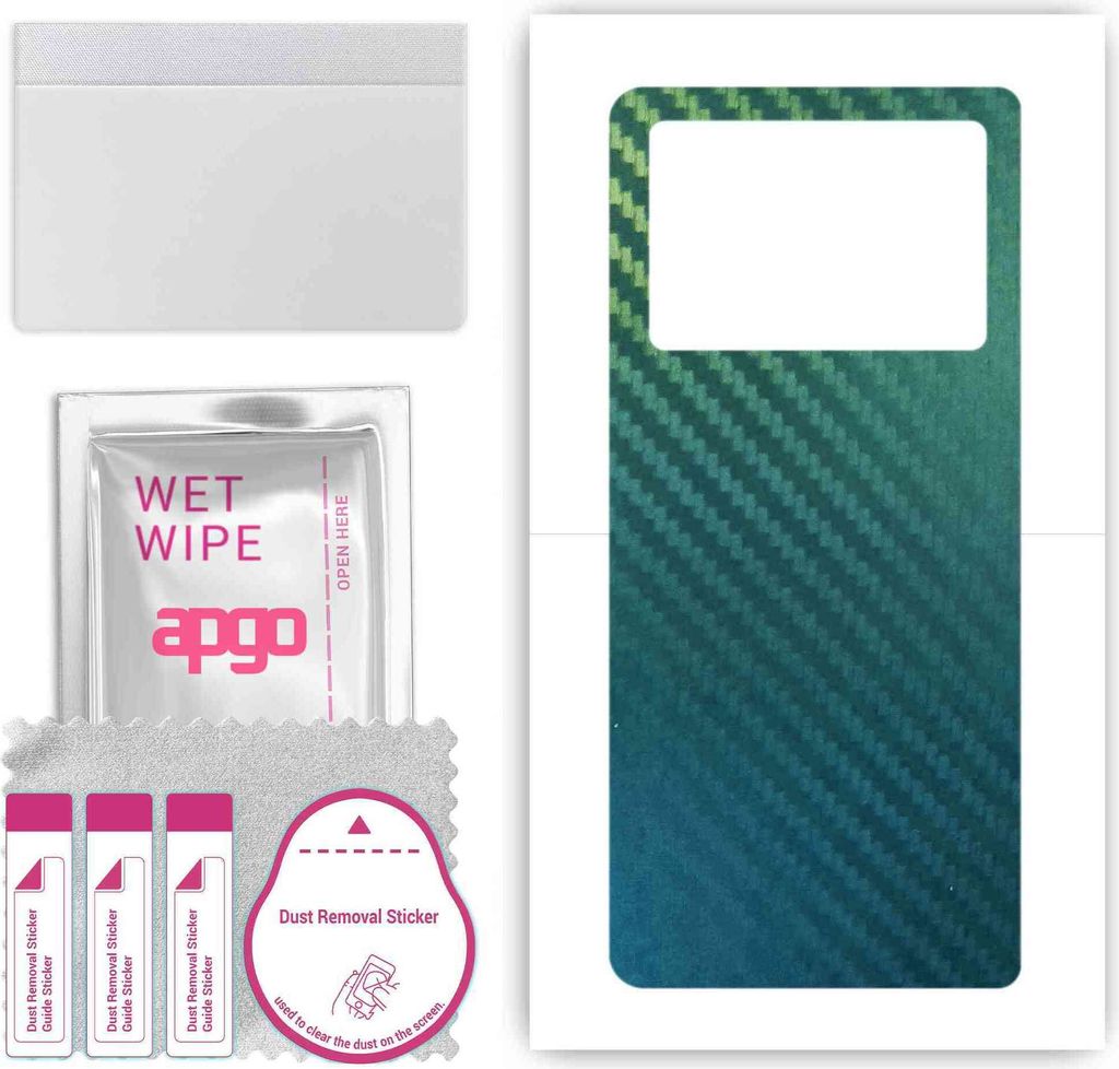 apgo Rückseite Schutzfolie, Skin, kompatibel mit Vivo X Fold, Hinten Displayschutzfolie aus Vinylfolie, kratzfest, einfache Montage - Kohlenstoff-...