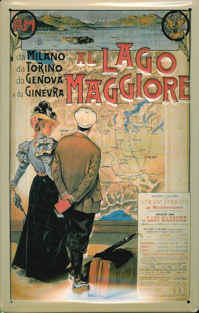 Blechschild Nostalgieschild Lago Maggiore Italien