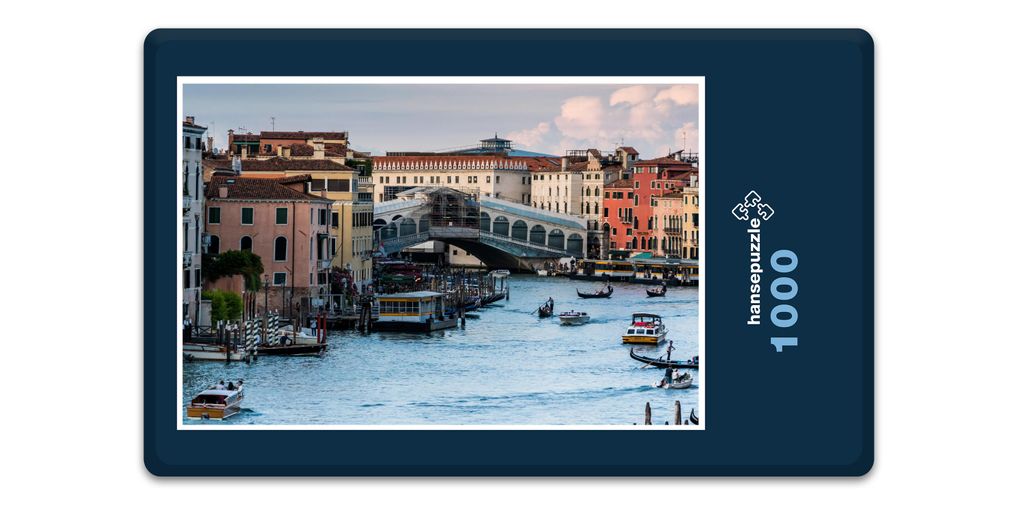 hansepuzzle 16110 - Rialto-Brücke Puzzle, 1000 Teile, Gebäude, 60,0 x 46,0cm mit hochwertiger Aufbewahrung, Kartonbox & Beutel