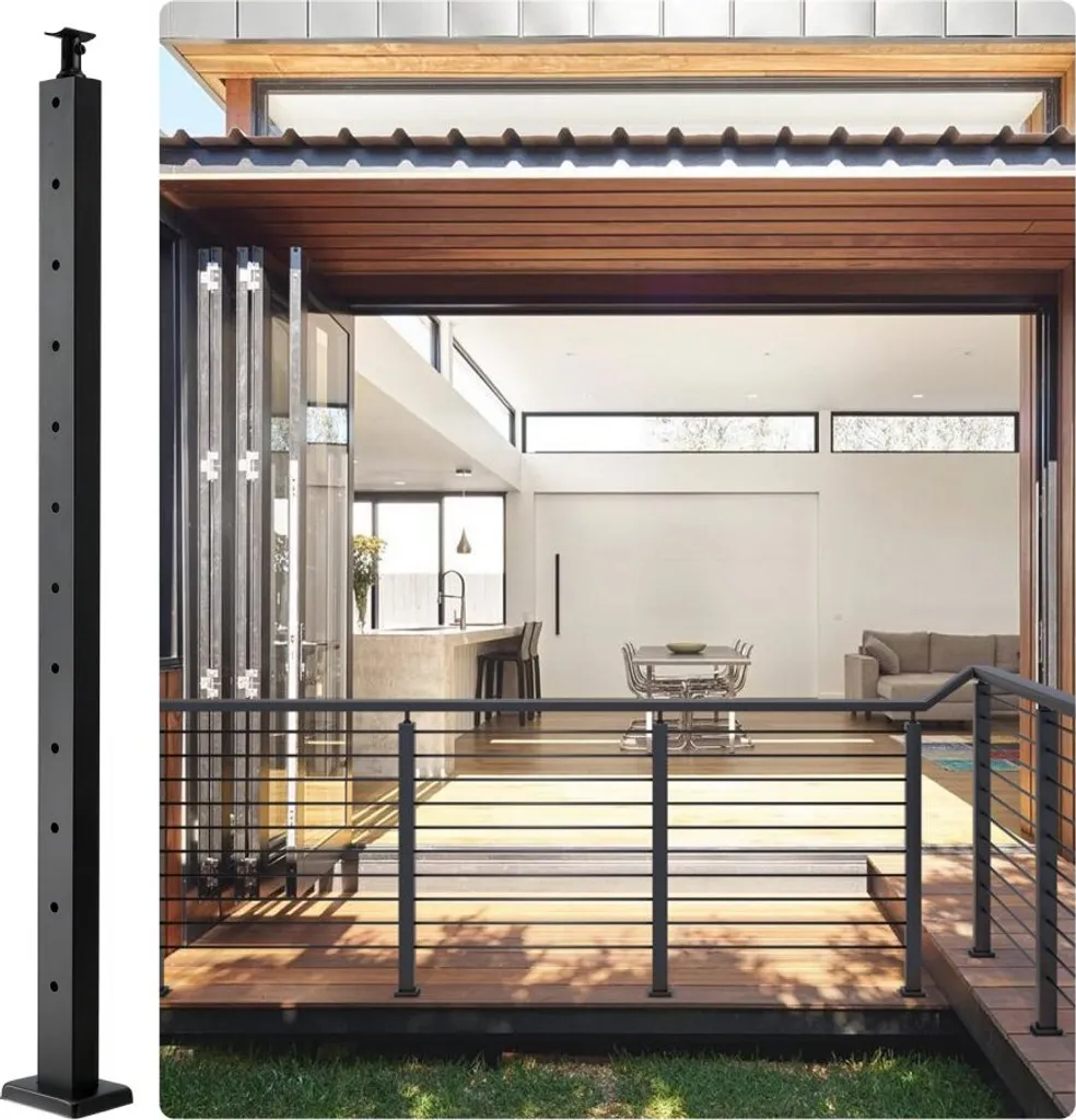 Paletto per Balcone Nero 107cm | Fai-da-te Facile e Resistente