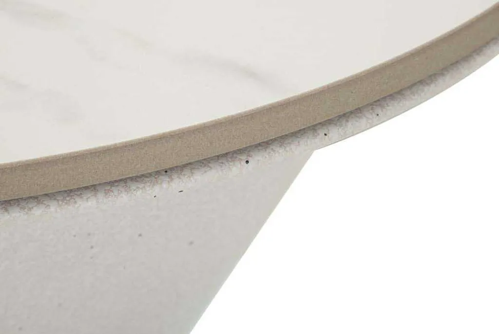 Table d'Appoint Ronde Blanche en Métal Mauro Ferretti Double Surface - 9