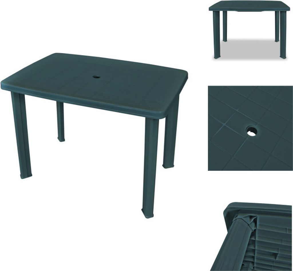 vidaXL Gartentisch Grün 101 x 68 x 72 cm Kunststoff - Gartentische