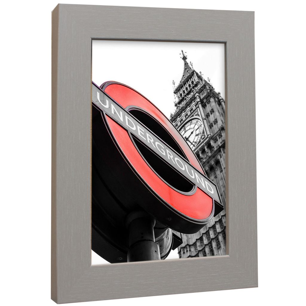 Bilderrahmen Fotorahmen zum aufhängen 80x100 cm Grau MDF London Modern