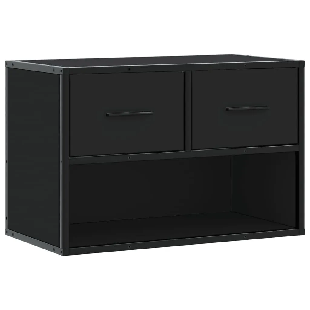 Mobile Porta TV Nero 60x31 cm Legno Metallo - Arredo Soggiorno Moderno
