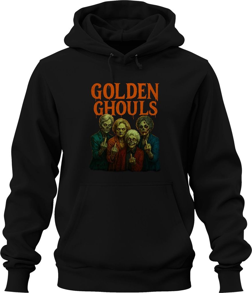 Golden Ghouls Zombie Omas Halloween Horror Grusel Golden Girls Parodie Uni Hoodie Kapuzenpullover, Schwarz, L