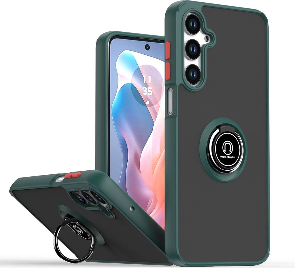 Für Samsung Galaxy A16 5G Shadow Design TPU + PC Schutz Hülle Tasche Case Schutzhülle Dunkelgrün