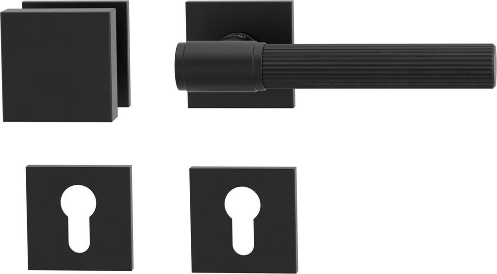 Griffwerk Wechselgarnitur VAYA 136 ARIS fast2fix Fast2Fix Rosetten eckig Knopf SQUARE Graphitschwarz R