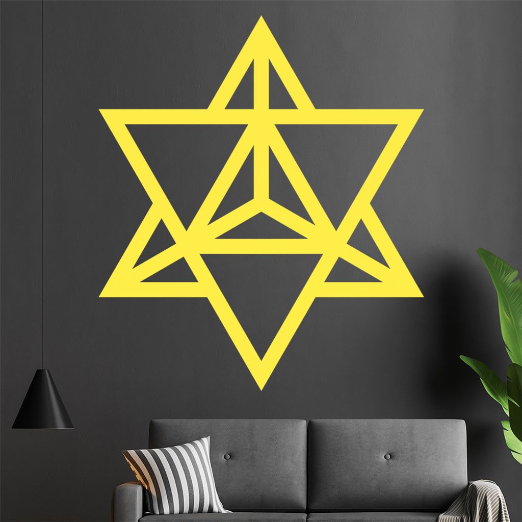 Merkaba Wandtattoo in 6 Größen - Wandaufkleber Wall Sticker - Dekoration, Küche, Wohnzimmer, Schlafzimmer, Badezimmer
