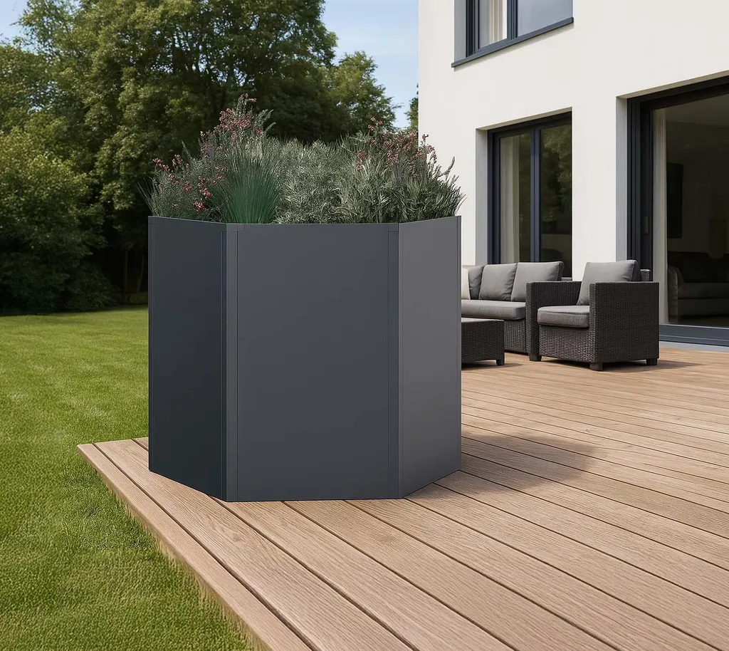 Carré potager hexagonal Westmann Varia 77 en acier gris anthracite - 3