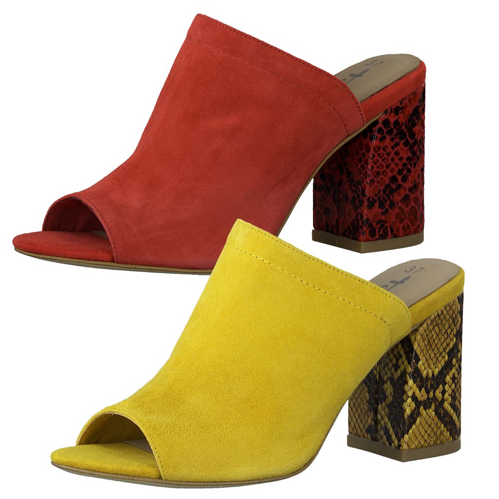 Tamaris 1-27288-24 Damen Schuhe Pantoletten Clogs Blockabsatz, Größe:40 EU, Farbe:Gelb