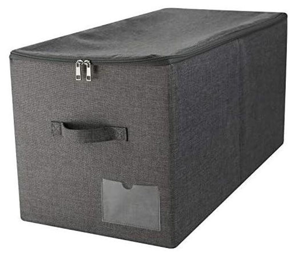 60L extra große Decken Bettdecken Aufbewahrungsbehälter mit Deckel, schwarz grau