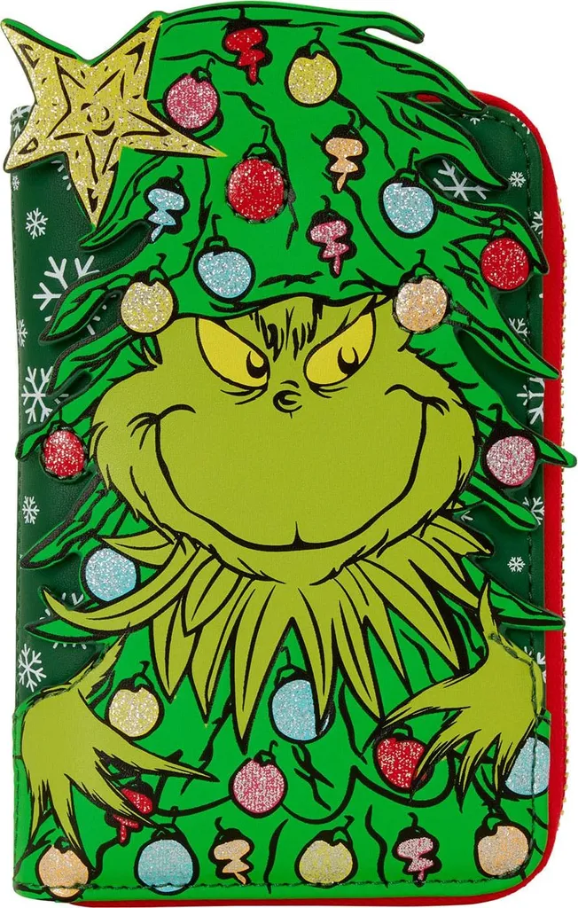 Petit Portefeuille Grinch Holiday Loungefly en Cuir Synthétique Vert