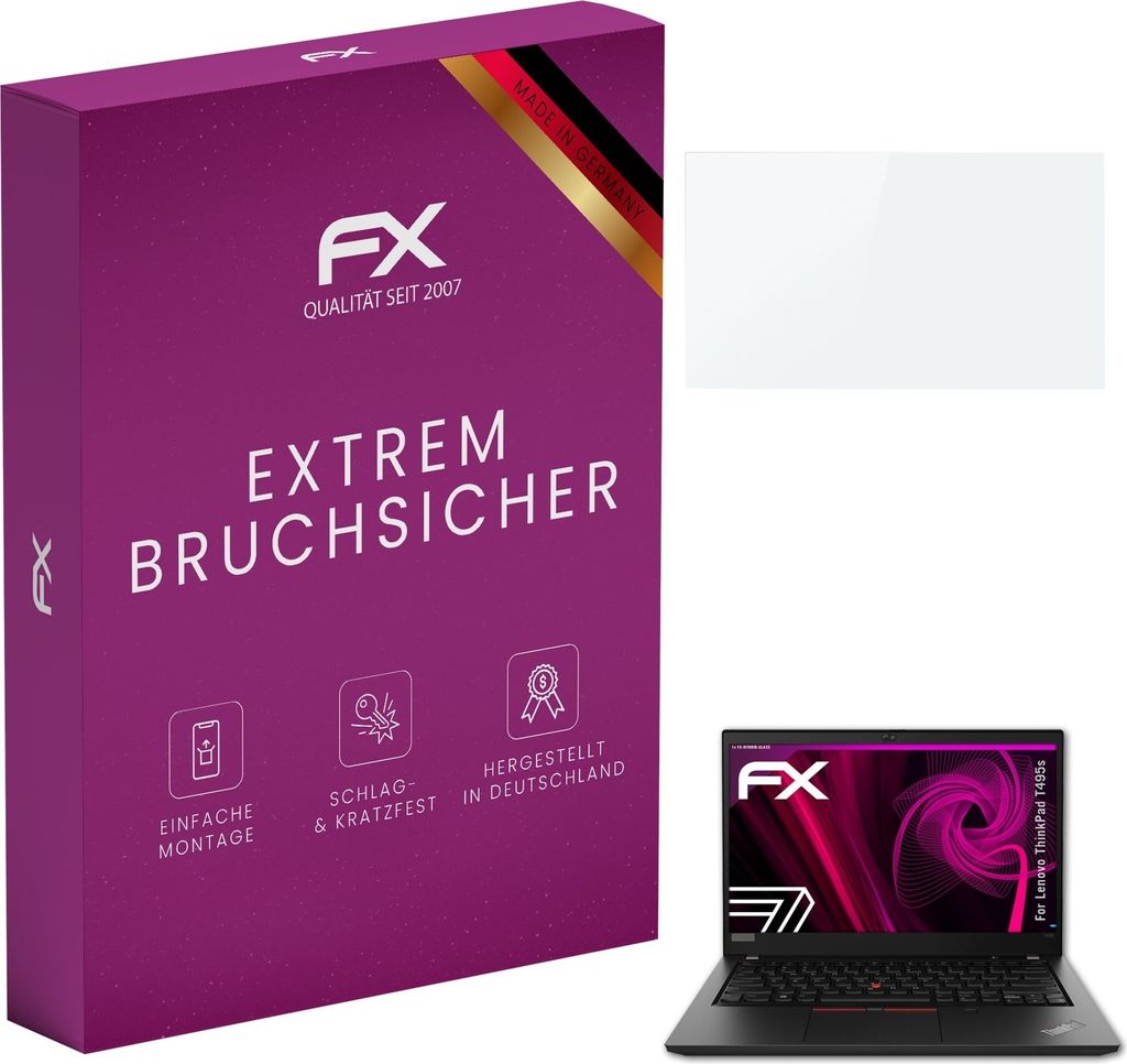 atFoliX FX-Hybrid-Glass Displayfolie kompatibel mit Lenovo ThinkPad T495s Glasfolie