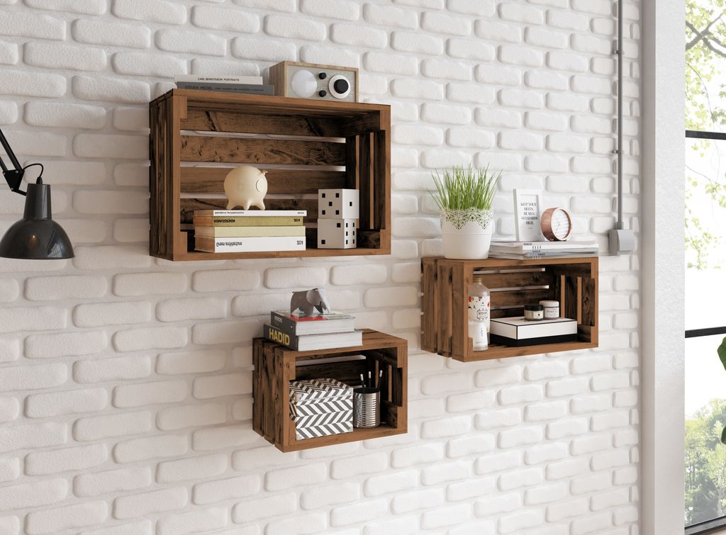 Lermowood Set aus 3 Holzkisten Nr. 9 Eiche, Naturholz, Produktbild 
