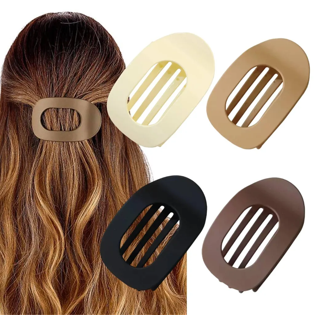 4 barrettes plates cheveux fins et épais avec fermeture latérale