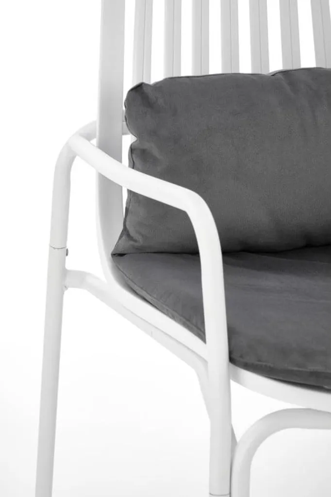 Fauteuil de jardin Melby blanc : structure robuste et finition moderne - 8