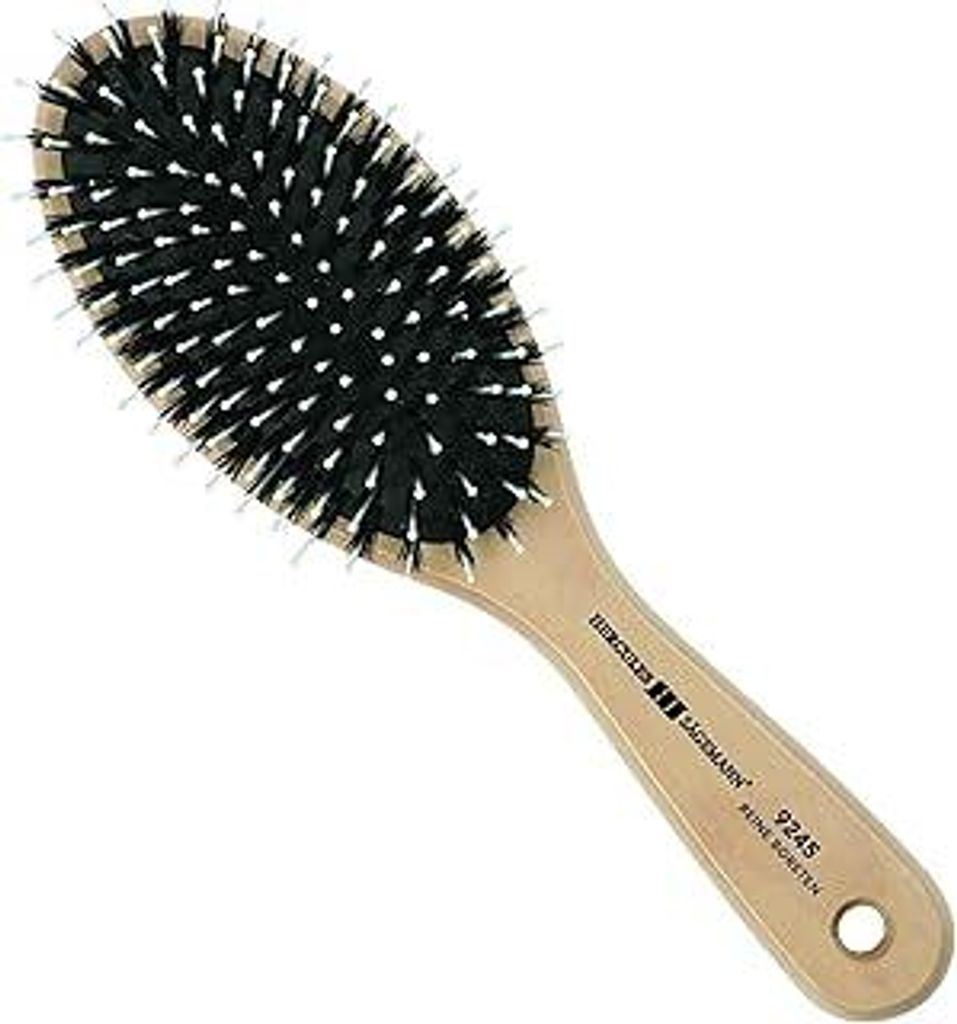 HERCULES SÄGEMANN - 9245 Paddle Brush | Pflegende Naturhaarbürste | Wildschweinborsten Bürste mit Polyamidstiften | Pflegebürste für lange Haa...