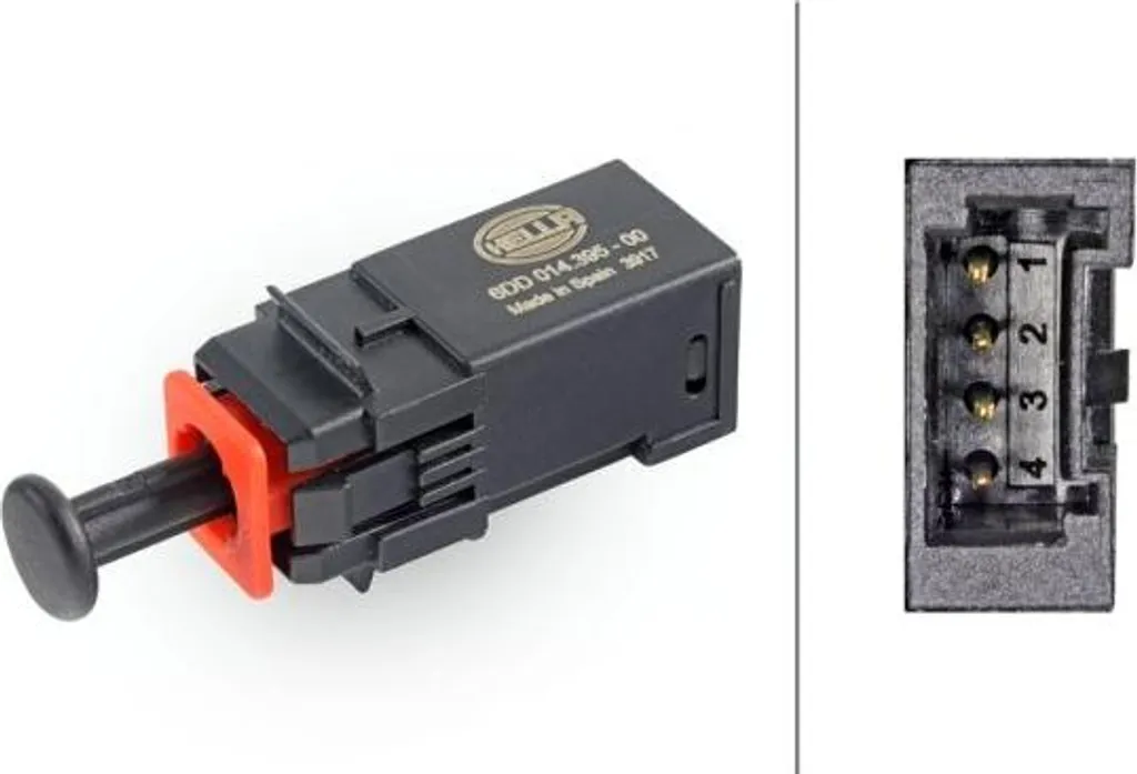 Interruttore Pedale Freno HELLA 6DD 014 395-001 Compatibile Opel e Fiat