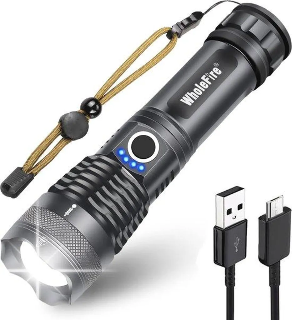 Lampe torche de randonnée nocturne rechargeable longue portée 10000 lm
