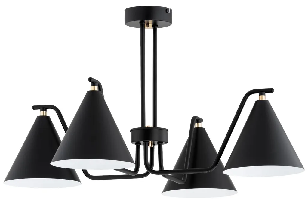 Suspension ATLAS Noire Alfa 4xE27 Métal Design Industriel 36x68x68 cm